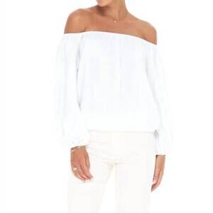 NEW SOLE tulum off the shoulder top in white